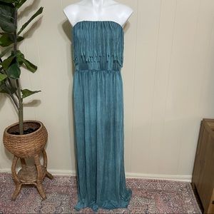 T Party fringe boho maxi dress Large